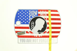 Large Embroidered American Flag Dog Tag POW MIA You Are Not Forotten Patriotic Iron on Patch 12"x9"