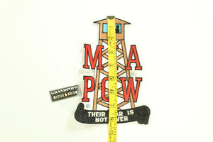 Large Embroidered POW MIA Watch Tower Their War Is Not Over Patriotic Sew on Patch 5.5"x8"