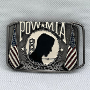 POW MIA You Are Not Forgotten Belt Buckle