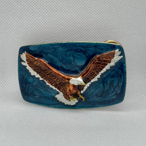 Patriotic Flying Bald Eagle Belt Buckle