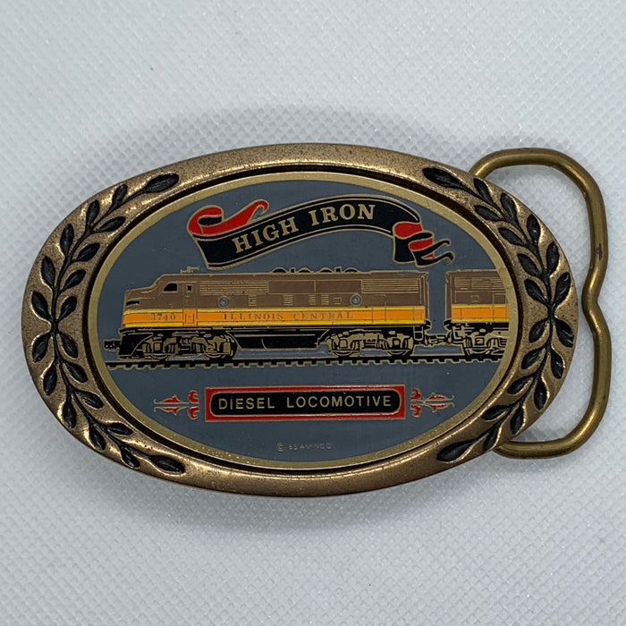 High Iron Diesel Locomotive Belt Buckle