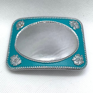 Turquoise Mafco Mirror Western Style Belt Buckle