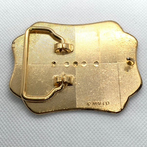 Black & Gold Mafco Mirror Western Style Belt Buckle