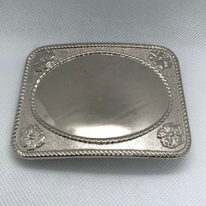 Silver Mafco Mirror Western Style Belt Buckle