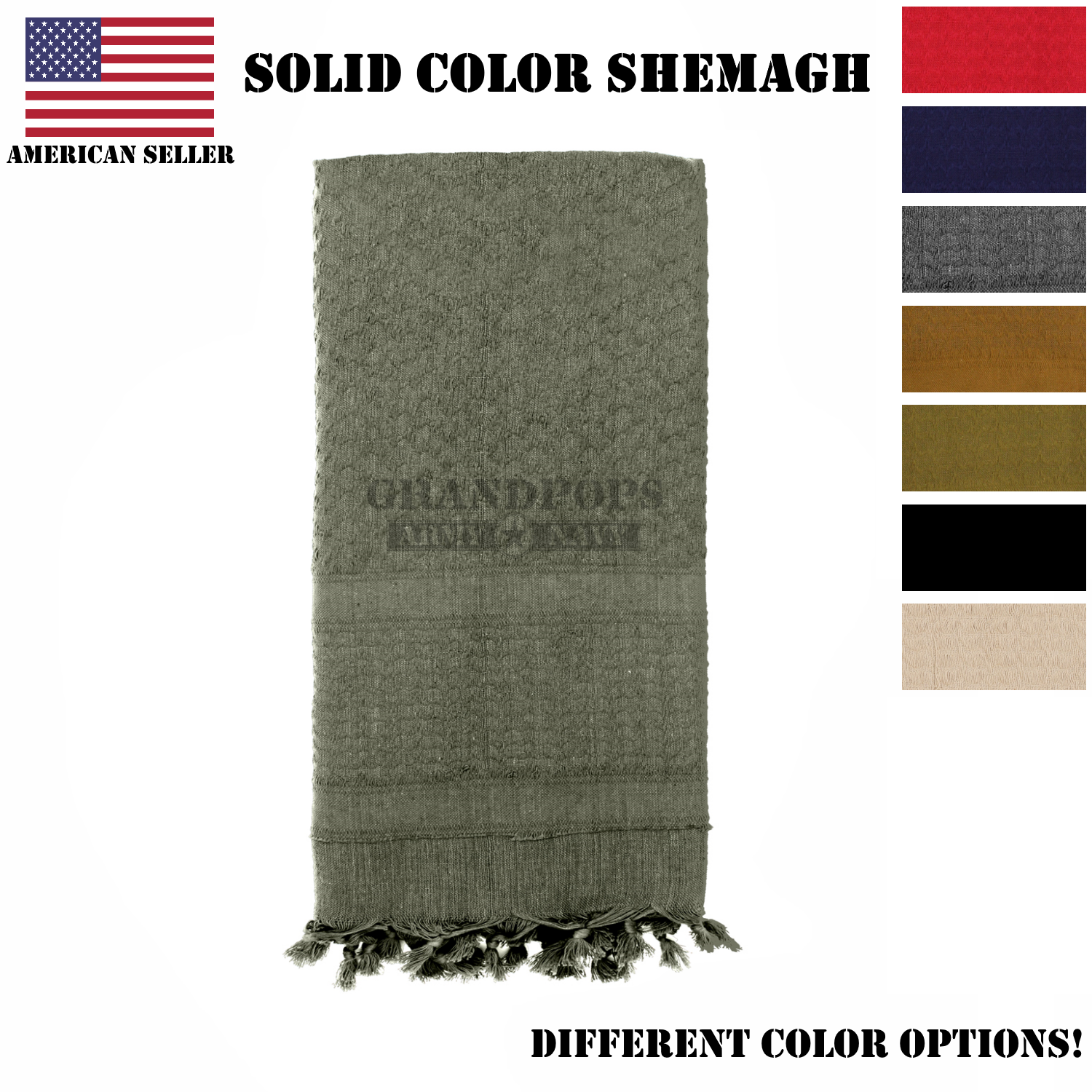 Buy Solid Plain Black Shemagh Tactical Desert Scarf Keffiyeh at