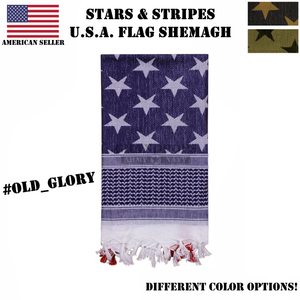 Tactical Shemagh Stars & Stripes US Flag Scarf Keffiyeh Wrap 100% Cotton