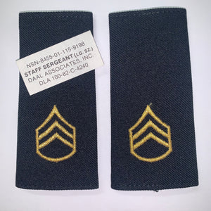 U.S. Army Male E-6 Staff Sergeant Rank Epaulets/Shoulder Marks Set