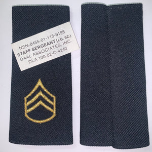 U.S. Army Male E-6 Staff Sergeant Rank Epaulets/Shoulder Marks Set