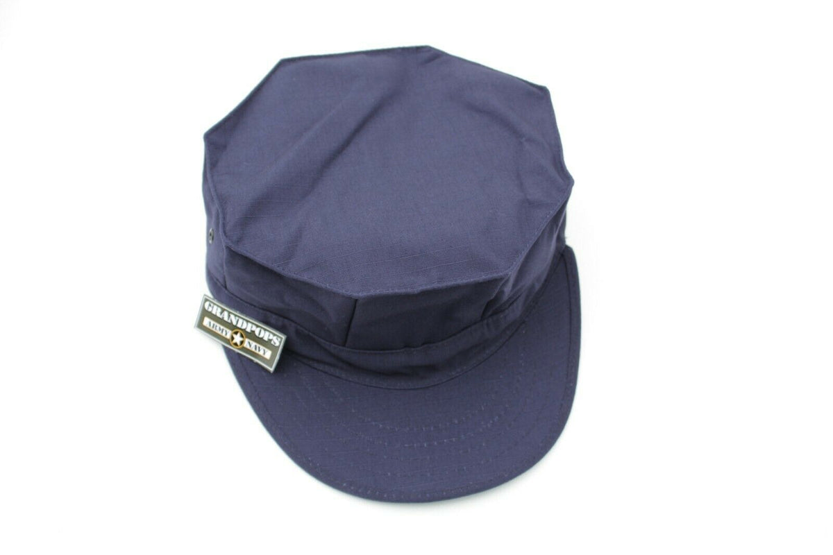 Blue Check Ripstop Cap Navy Blue Cap Rip Stop 8 Point 2 Ply Top Stitch Made In USA ...
