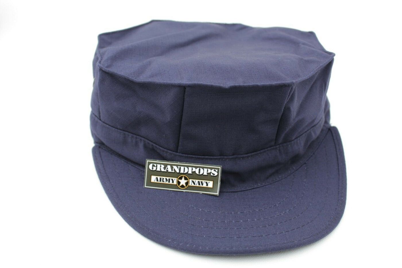 Blue Check Ripstop Cap Navy Blue Cap Rip Stop 8 Point 2 Ply Top Stitch Made In USA ...