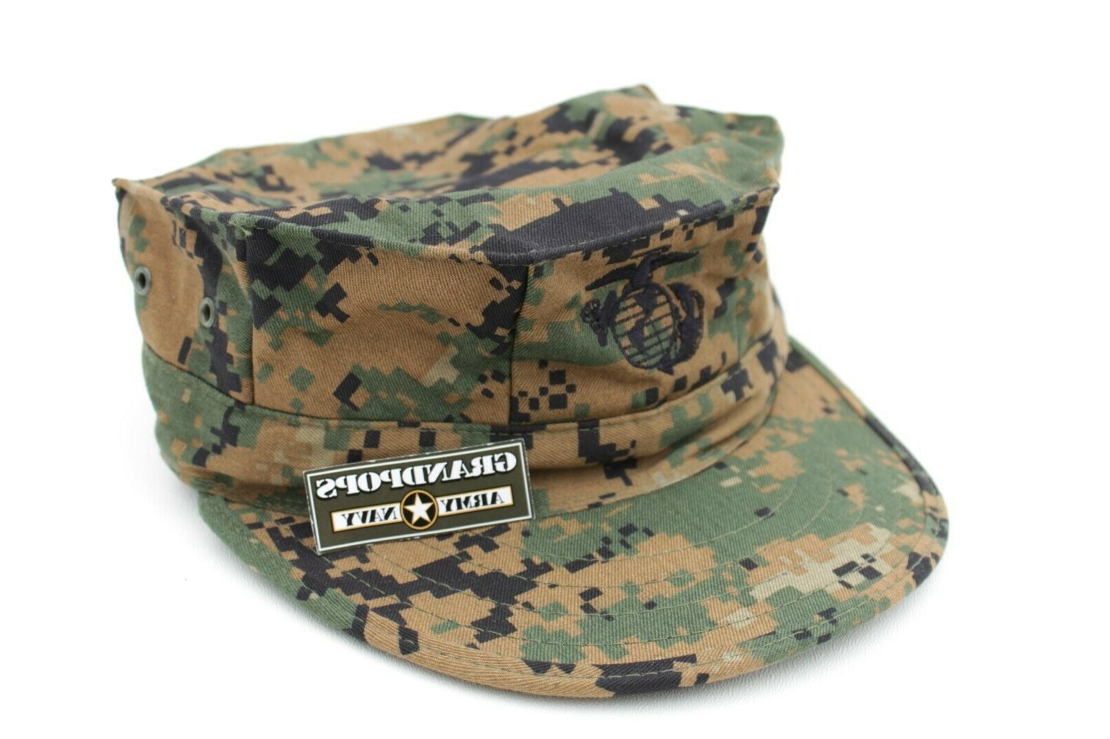 USMC MARPAT Cap 8 Point 2 Ply Top Stitch With EGA – GRANDPOPSARMYNAVY