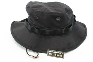 Black Poplin Jungle Hat Made In USA
