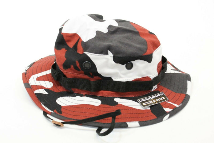 Red Camo Boonie Hat Made In USA