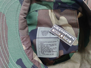 Oxford Woodland Camo Patrol Cap With Map Pocket Made In USA