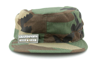 Oxford Woodland Camo Patrol Cap With Map Pocket Made In USA