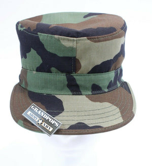 Woodland Ripstop Camo Patrol Cap With Map Pocket Made In USA