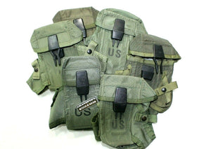 U.S. Original O.D. Green Alice System 3 Cell M16 Surplus Magazine Pouch USED