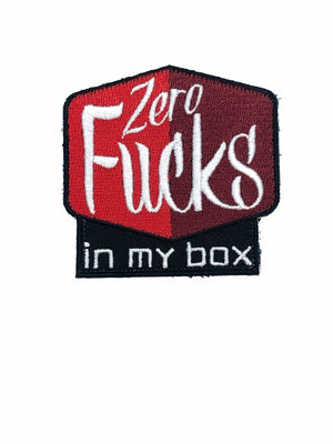 Zero F**cks In My Box Morale Patch USA MADE