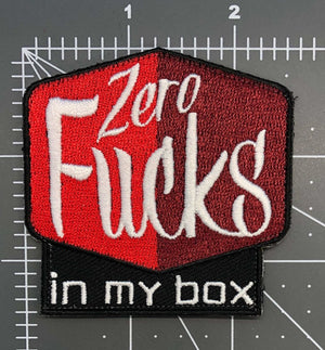 Zero F**cks In My Box Morale Patch USA MADE